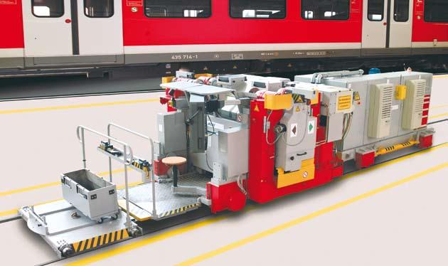 Once positioned within the track system of the maintenance facility, MOBITURN can simply be moved, as needed, from a stand-by position to its required location by any kind of shunting vehicle.