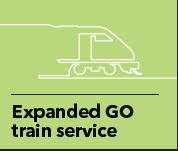 6 New Stations plus planning work underway for an additional 24 stations. Lakeshore Lines 30 minute service.