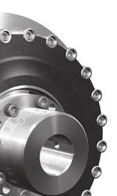 The input flange is not made as a toothed cast aluminium ring, but as a steel plate with a series of single bolted steel bushes, which engage with the teeth of the rubber disc under substantial