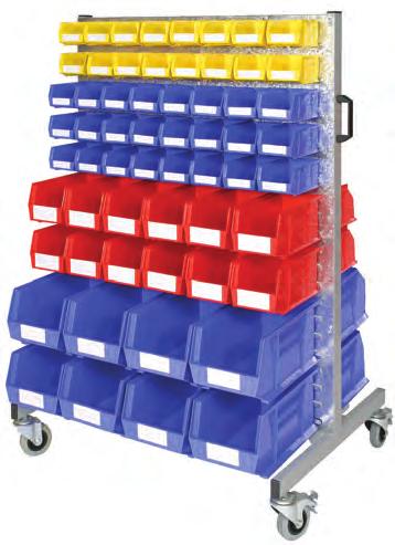 4 includes complete trolley with 2x braked + 2 x un-braked swivel castors, plastic handle, louvre panels, 96 x