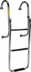Compact design stows ladder in locker underneath pontoon furniture. Ladder attaches easily to deck with Shur-Loc catches. One piece all aluminum adjustable standoffs with cushioned tips.