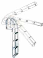 554V Sport Diver Ladder Angled design for stairlike ease of boarding. Center vertical allows easy use with diving gear. Oval steps with non-skid surface.