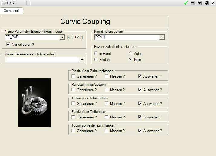 The actual geometry is compared to the theoretical geometry in order to determine the pairing characteristics of the Curvic Coupling.