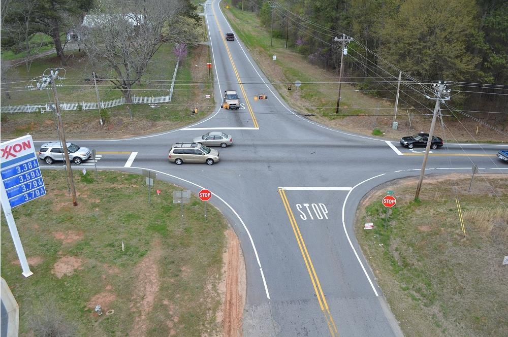 Mini-roundabout at SR 11 and SR 124 Jackson County,