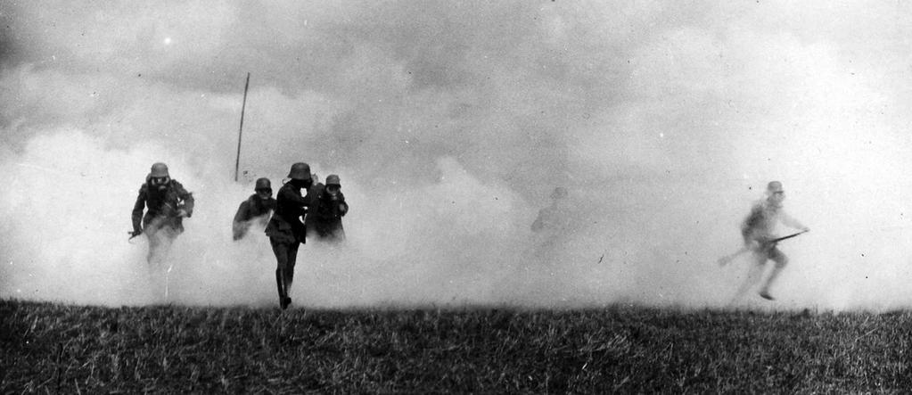 The flamethrower was first used by German troops near Verdun in February 1915. Poison gas was used by both sides with devastating results (well, sometimes) during the Great War.