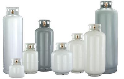 LP Gas Containers and Systems DOT Containers aka Cylinders Restricted to 1000 lbs water or less. Designed to be transported when filled with product. Hold from 1 to 420 lbs of propane.
