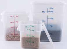 Our food storage containers come in round and square shapes, in both clear polycarbonate (PC) and polypropylene (PP).