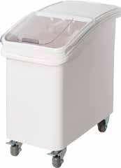 Durable Polypropylene Ingredient Bins Ideal for mobile storage in the kitchen Advanced super-clasp lid design makes it easy to scoop ingredients without removing the entire cover