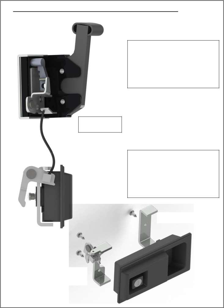 SR02 LATCH WITH DEVICE FOR REMOTE CABLE CONTROL DEMONSTRATIVE SCHEME DOOR LATCHES 24 LATCH ASSEMBLY SR 02 WITH REMOTE CABLE CONTROL DEVICE RIGHT CODE 136320 LEFT CODE 137320 MOUNTING