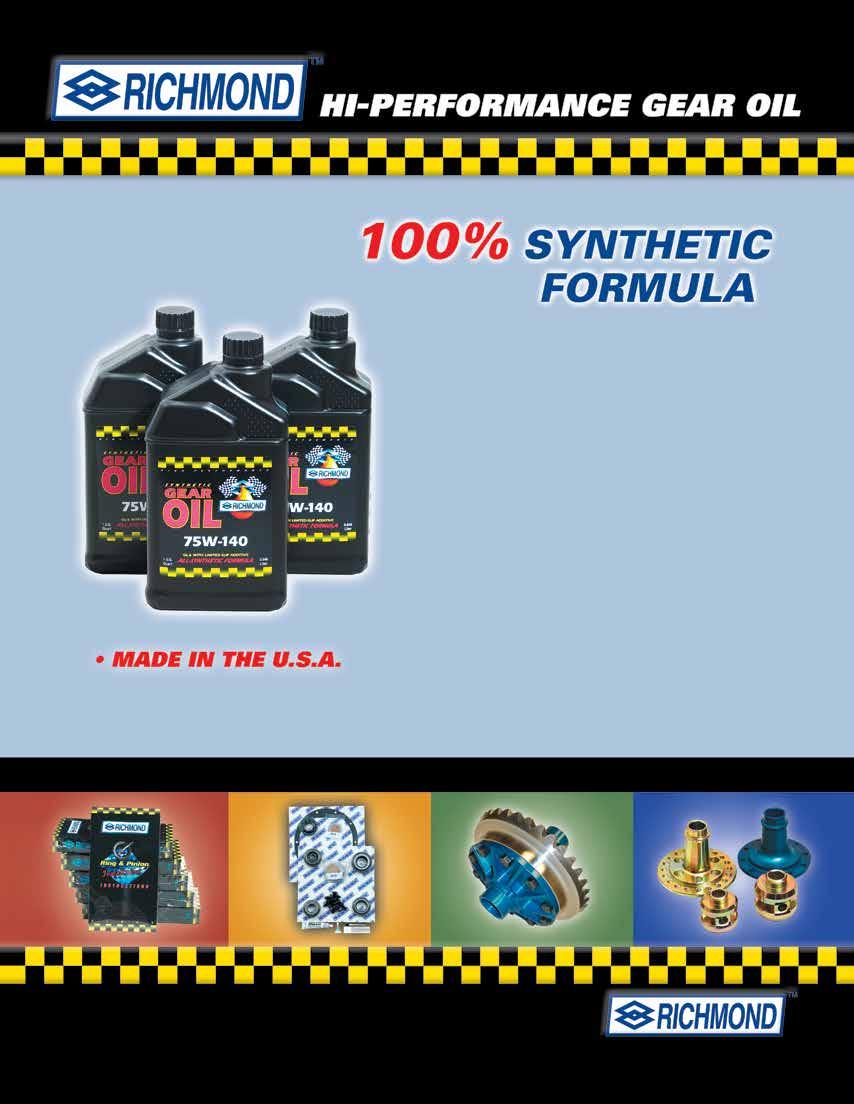 75W 140 GL-6 Synthetic Gear Oil with Limited Slip Additive for demanding performance applications Performance blended for maximum protection and improved gear life Racing differentials Posi-traction
