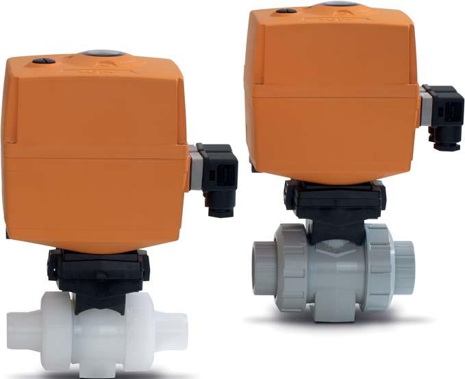GF Piping Systems Electrically Actuated Ball Valve Type 179-184 General Size: ⅜ 4 Material: PVC, CPVC, PROGEF Standard PP, ABS, SYGEF Standard PVDF Seat: PTFE Seals: EPDM, FPM End Connection: Solvent