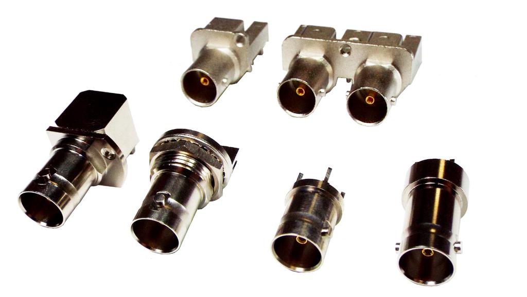BNC Receptacle Connector for Broadcast BNC Series for 12G-SDI Characteristic Impedance Ω Lock Type Bayonet OUTLINE BNC series for broadcasting equipment is a high performance Ω connector which is