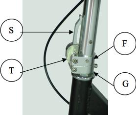 Front fork I: Front wheel J: Front pedal K: Rear pedal L: Pedal