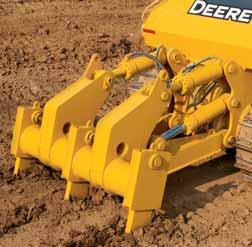 Unlike other dozers, tilt cylinder pitch can also be set to maintain equal tilt. A hydraulic pitch option is available.