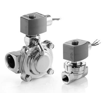 888-87-6711 Normally Closed or Normally Open ot Water and Valves Brass or Stainless Steel Bodies 1/8" to 2 1/2" NPT Features ot water service to 210 psi differential @ 210 F; sevice to 125 psi