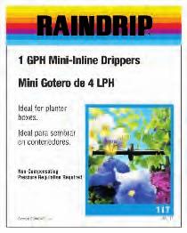 RAINDRIP drippers are packaged to offer quantity and price point options: Blister