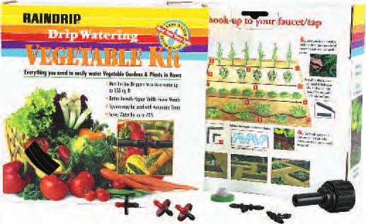 Hortalizas (10 per case) R562ST R567DT FEATURES: Same as R562MT with BSP Threads (10 per case) Drip Watering Vegetable Garden Kit with Anti-Syphon (10 per case) Mini in-line drippers for custom