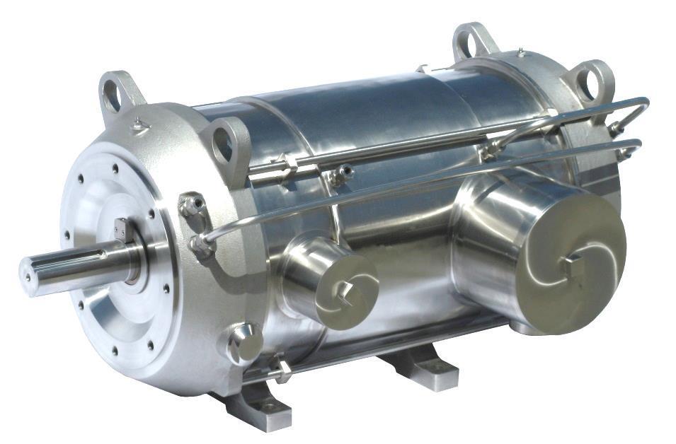 WATER COOLED ENERGY RECOVERY MOTORS up to 500HP Water cooling of an electric motor provides a far more efficient means for the collection and removal of waste heat.