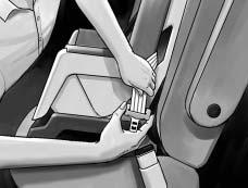 3. Pick up the latch plate, and run the lap and shoulder portions of the vehicle s safety