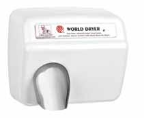 5 Amps Swivel Conversion Option Model A Series Durable & Vandal-Resistant Hand Dryers Standard Hand Dryer