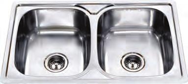 9mm stainless steel Double Bowl & Double Drainer 1500 x 500 x 190 mm