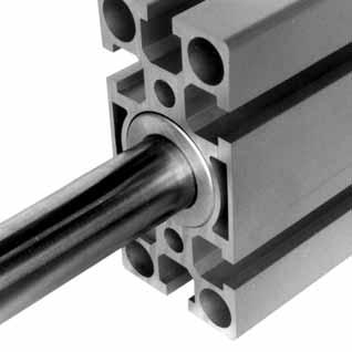 guides LB - Linear-guides - 5 carities for pressed air piping - Central bore Ø 32 mm for ball-bushings LME 20, for ball-bearings 6201 or 6002, for compressed air piping or guiding of hydraulic add-in