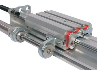 LL EXAMPLE Slide with 25mm piston bore (ISO 6432) and 100mm stroke, with hydraulic shock absorbers on the end plates (170 + stroke) ISO 6432 cylinder Ø20 (not supplied) (B) (B) Caution: The red