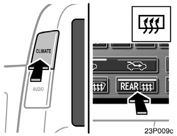 Rear window wiper and washer Rear window and outside rear view mirror defoggers 23p123 NOTICE Do not operate the rear wiper if the rear window is dry. It may scratch the glass.