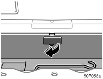 If you cannot operate back door opener 50p053a 50p054a If the back door opener does not operate, you can open the back door from the inside.