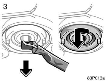 Remove and install the clip as shown in the following illustrations.