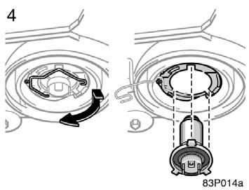 83p014a 83p015b Front fog lights If either the left or right front fog lights burns out, contact your Toyota dealer.