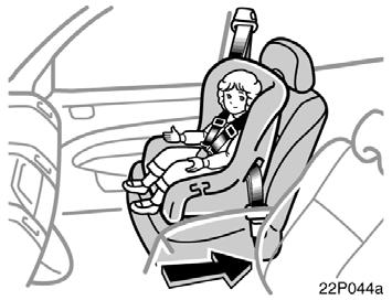 Move seat fully back 22p044a A forward facing child restraint system should be allowed to be installed on the front passenger seat only when it is unavoidable.