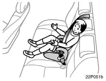 22p051b (C) BOOSTER SEAT INSTALLATION A booster seat must be used in forward facing position only.