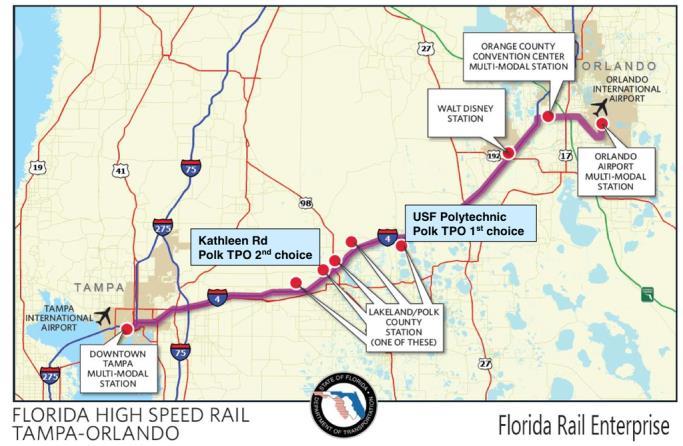 Florida Initiative 2000: voters approve amendment to the Florida constitution that mandates the creation of a HSR system 2001: Florida High Speed Rail