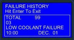 30 of 98 5.9.3 Event History Log The GSC400 incorporates an event history logging system. When engine failures, events, or DTCs (Diagnostic Trouble Codes see section 5.