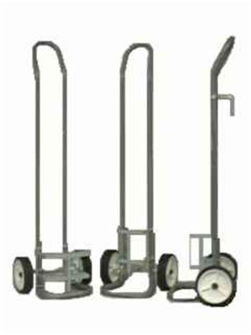 adjustable to three positions Light weight aluminum construction Painted gray finish Positive balance with or without cylinder or system installed Large solid plastic wheels with rubber tires Polyweb