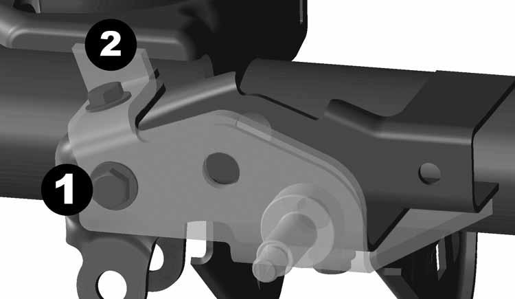 tube. With all indicated surfaces prepped for welding, reposition Steering Stabilizer Relocation Bracket (A) on factory track bar Insert the 3/8 x 1 GR5 Bolt (B) with Flat Washer (C) into the smaller