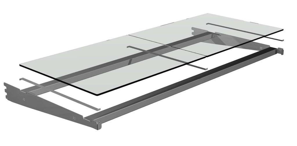 CD5 SHELVING Glass Shelf Options Standard wire racks are removed and replaced with 6mm toughened glass panes Pie Trays Stainless Steel Construction Stainless Steel glass shelf support bracket PIE