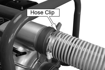 INSTALL THE DISCHARGE HOSE 1. Put the rubber washer into the adaptor. Make sure that it is seated correctly. 2. Screw the adaptor onto the pump securely. 3.