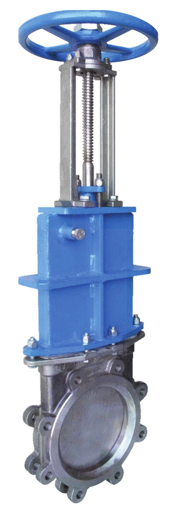 Figure 193 Bonneted Metal Seated Knife Gate Valve Bonneted knife gate valves are ideally suited to reduce fugitive emissions and packing leakage. Cast stainless steel body, gland and yoke.