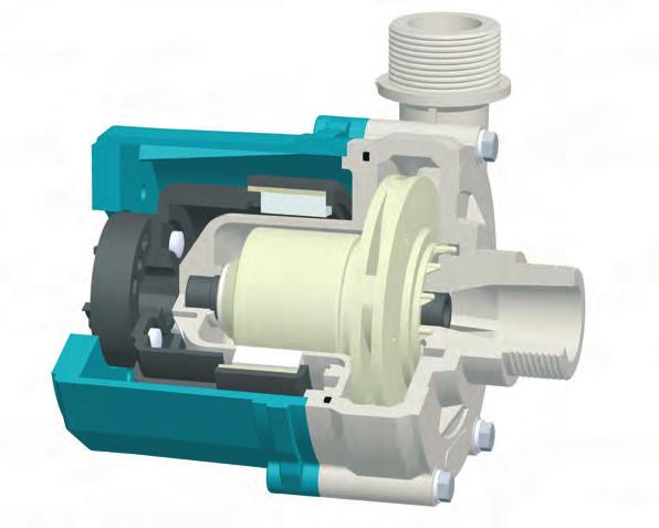 Lutz Horizontal Centrifugal Pumps Leak-free and reliable Operating principle The magnetic coupling consists of two magnetic rotors separated from each other by a closed rear casing.