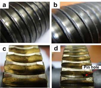 Fig. 5. Visual check on worm gear and wheel gear before and after used Fig. 6.