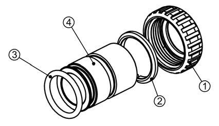 Description Quantity 1 A2095069 Nut 1 Quick Connect 2 2 A2453012 Split Ring 2 3 A2077178 O-Ring 215 2 4 A2129101 Fitting 1