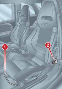 KNOWING YOUR CAR Passenger side without position memory To bring back the seat in its initial position proceed as follows: slide the seat backwards pushing on the backrest to the desired position
