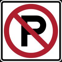 Temporary No Parking signs installed along the street. 24/7 coverage during the fair only.