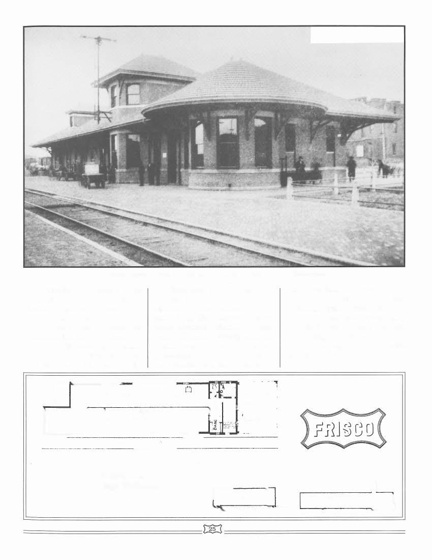 Frisco depot, Tulsa, IT (OK) circa. 1910. H.D. Connor Collection roof. It included offices, a large baggage room with a raised platform, and a Harvey News Service storeroom.