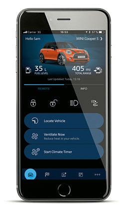 THE MINI CONNECTED APP. The MINI Connected app lets you unlock and lock your MINI remotely with your smartphone, call up its location and check vehicle status information.