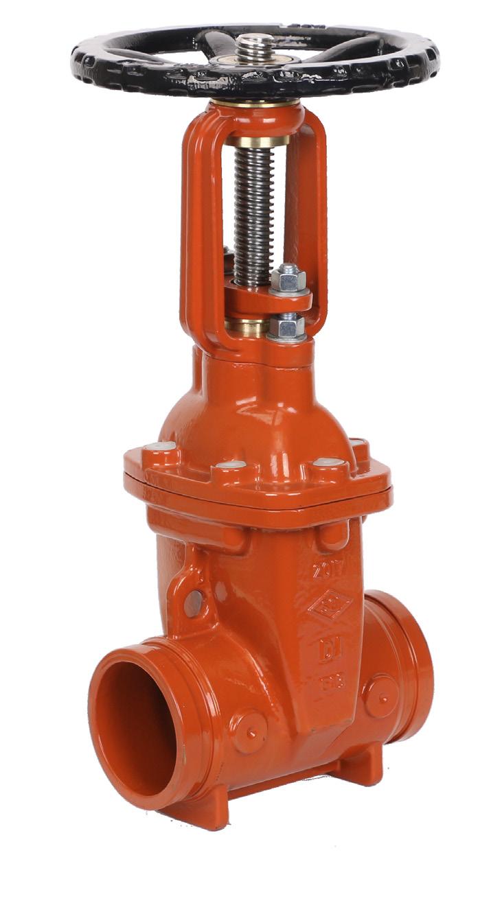 61 & 372 (Lead Free) UL Listed / FM Approved up to 12 Grooved stem for tamper switch Pre-Tapped and plugged for by-pass with additional bosses Available End Connections Flange x Flange Flange x