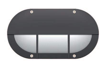 WSV652 Wall Luminaire with Half Lid Wall and Guard Bar Applications: Oval Surface Wall Sconce Luminaires are ideal for indoor or outdoor applications in, residential, commercial, or architectural