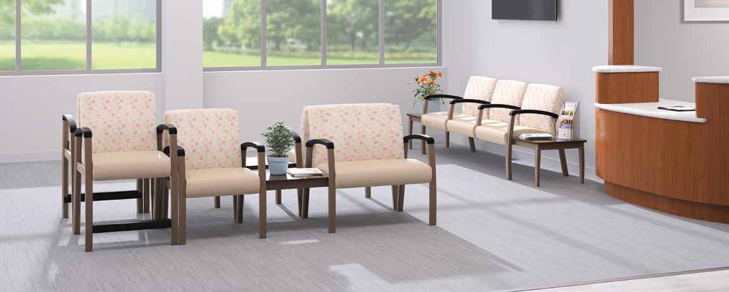 MULTI-SEATING HIP CHAIR Multi-Seating Configurations Aluminum Arm/Frame Will Not Rust or Corrode Non-Shocking on Carpeted Areas Upholstered Arm Insert Option Occasional, Cube and Linking Tables Steel